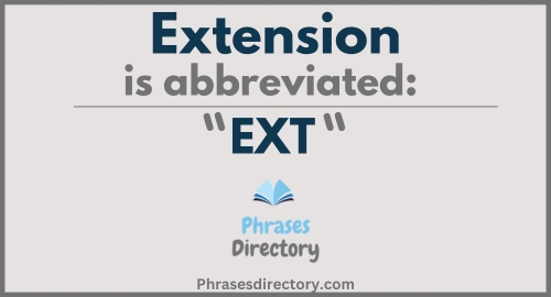 Abbreviation for Extension