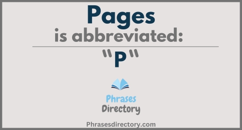 Abbreviation for Pages