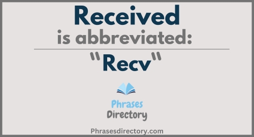 Abbreviation for Received